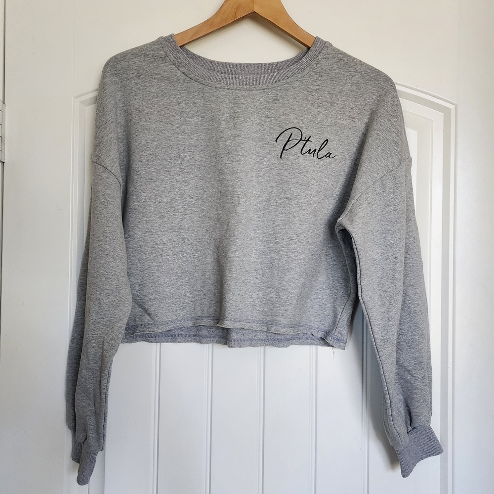 P’Tula Crew Neck Crop Sweatshirt Small